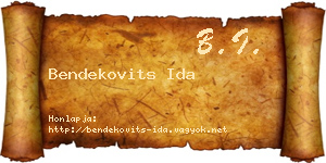 Bendekovits Ida névjegykártya
